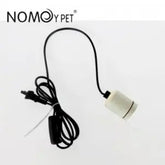 NOMOY White Ceramic Lamp Head for Reptile Lizard Snake Gecko with Black Wire
